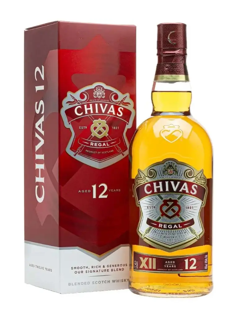 Rượu (Whisky) hiệu: CHIVAS REGAL 12YO 1000ml,nồng độ cồn: 40%