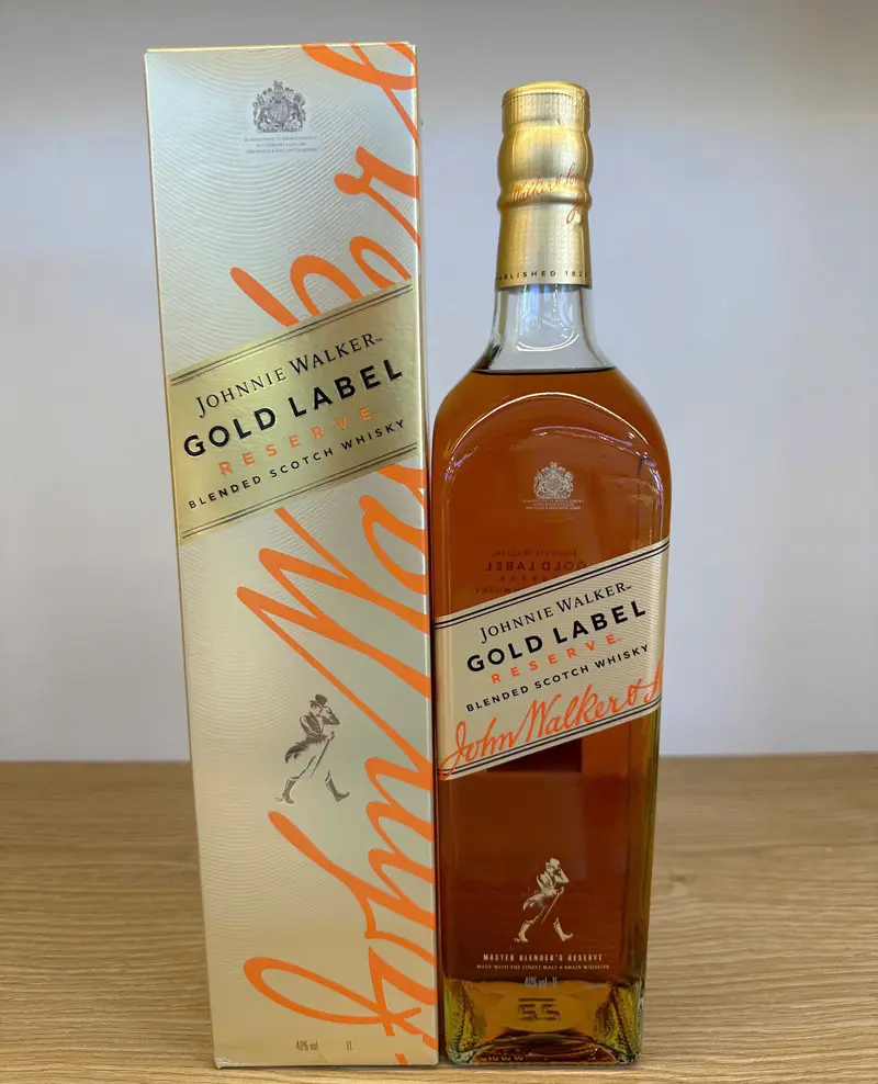 Rượu (Whisky) hiệu:JW GOLD LABEL RESERVE 1000ml,nồng độ cồn:  40% , 6 chai/thùng ( Hàng mới 100%)