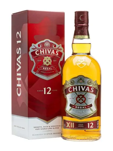 Rượu (Whisky) hiệu: CHIVAS REGAL 12YO 1000ml,nồng độ cồn: 40%