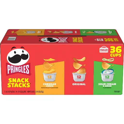 Bánh lát khoai tây (Snack), nhãn hiệu Pringles (Snack Stacks), quy cách 37g/hộp nhỏ (36 hộp/thùng).Hàng mới 100%